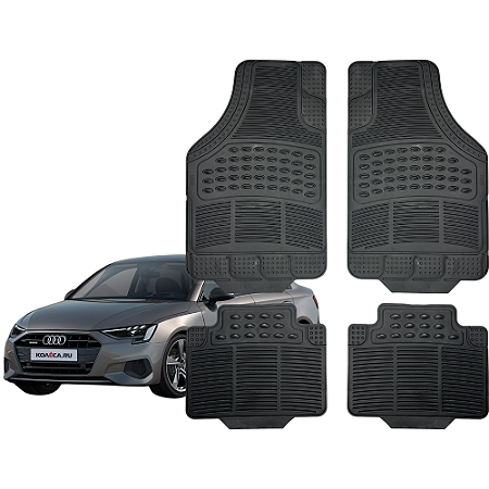 Jogo de Tapete Automotivo Universal 4 peças Preto Borracha PVC Audi A4