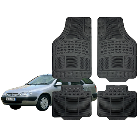 Tapete Automotivo Universal 4 Peça Preto Borracha Citroen Xsara Break