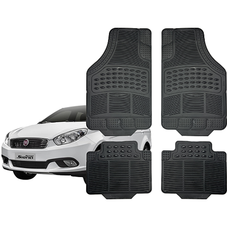 Jogo Tapete Automotivo Universal 4 Peça Borracha PVC Fiat Grand Siena