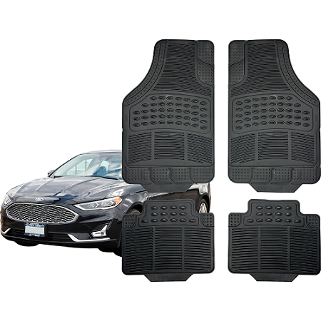 Jogo Tapete Automotivo Universal 4 Peça Preto PVC Borracha Ford Fusion