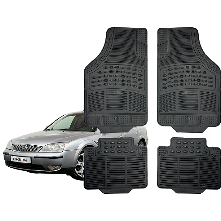 Jogo Tapete Automotivo Universal 4 Peça Preto PVC Borracha Ford Mondeo