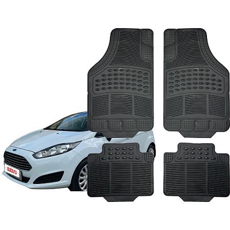 Tapete Automotivo Universal 4 Peça Preto PVC Borracha Ford New Fiesta