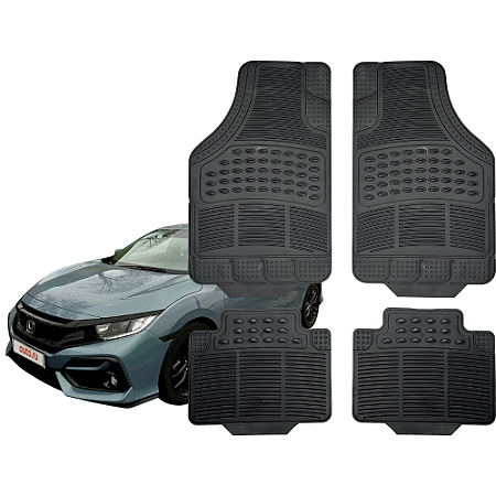 Jogo de Tapete Automotivo Universal 4 Peça PVC Borracha Civic G9 G10