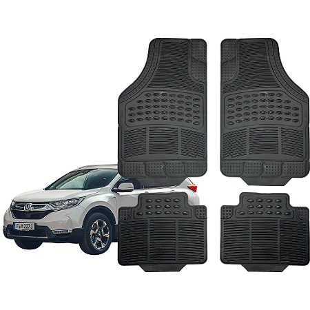 Jogo de Tapete Automotivo Universal 4 Peça Preto PVC Borracha CR-V