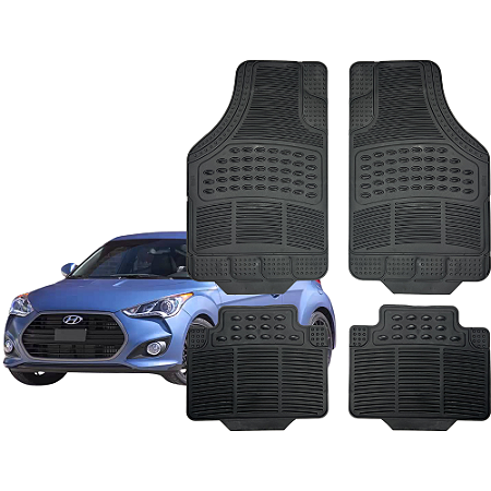 Jogo Tapete Automotivo Universal 4 Peça PVC Borracha Hyundai Veloster