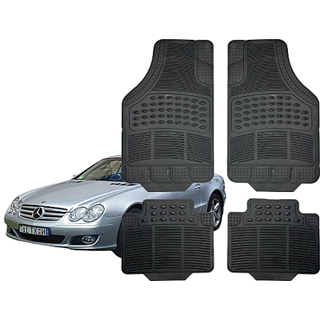 Jogo Tapete Automotivo Universal 4 Peça Preto Borracha Mercedes C S SL