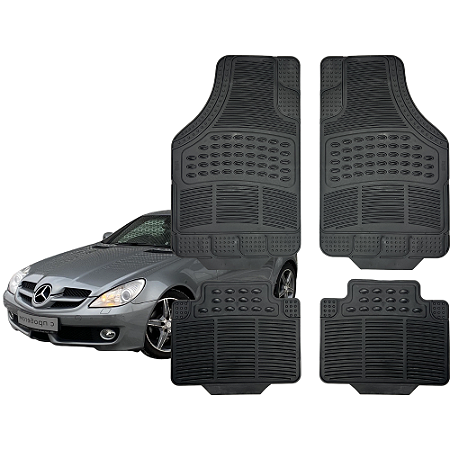 Jogo Tapete Automotivo Universal 4 Peça Preto Borracha Mercedes Speries E SLK