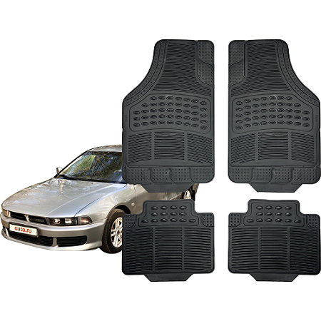Jogo Tapete Automotivo Universal 4 Peça Preto Borracha Mitsubishi Galant