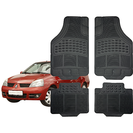 Jogo Tapete Automotivo Universal 4 Peça Preto Borracha Renault Symbol