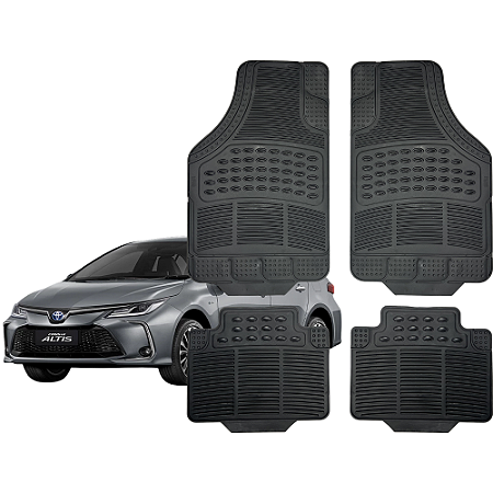Jogo Tapete Automotivo Universal 4 Peça Preto Borracha Toyota Corolla