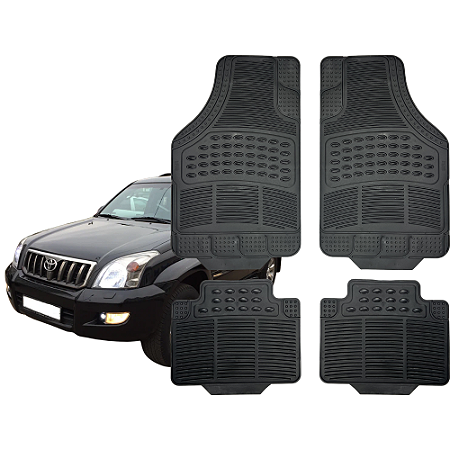 Jogo de Tapete Automotivo Universal 4 Peça Preto Borracha Toyota Prado