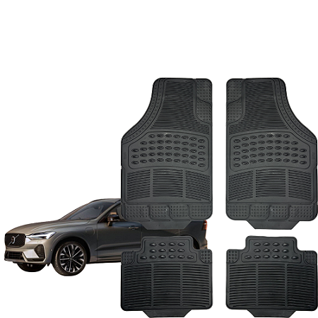 Jogo Tapete Automotivo Universal 4 Peça Preto Borracha Pvc Volvo X60