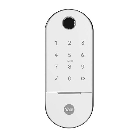Fechadura Digital LIA Rolete Branca - biometria senha chave