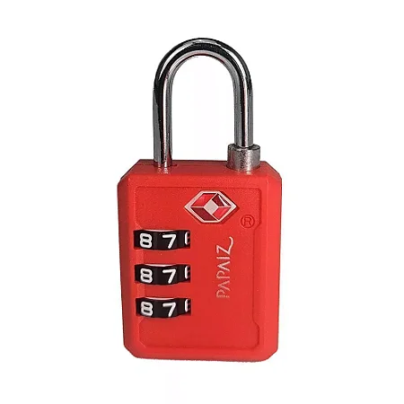 Cadeado TSA com Segredo 30PL Vermelho Papaiz
