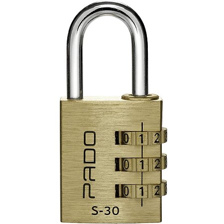 Cadeado Dourado de 3 Segredos LT S-30mm PADO