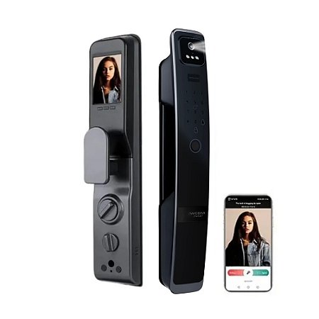 Fechadura Digital Wifi FDH20 Preta Reconhecimento Facial 3D