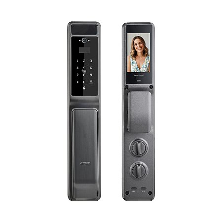 Fechadura Digital Wifi FDH80 Prata Reconhecimento Facial 3D