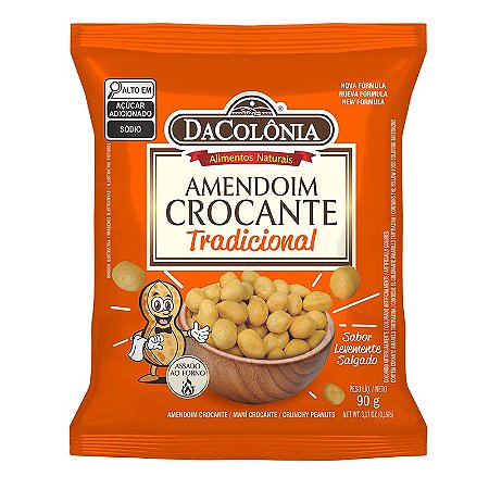 Amendoim Crocante Tradicional sabor Levemente Salgado 15x90g