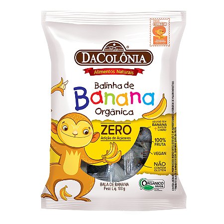 Balinha de Banana Zero Açúcar Orgânica 12x100g
