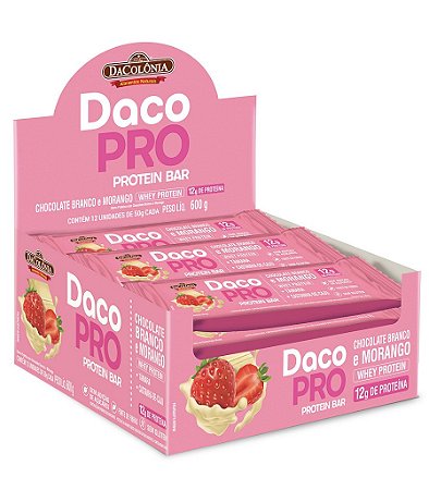 Barra Dacopro Protein Morango/Choco Branco 6x600g