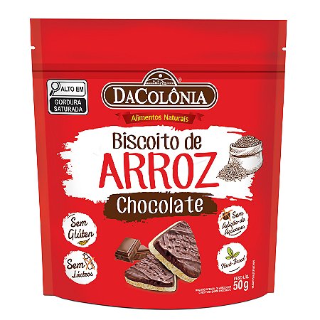 Biscoito de Arroz com Chocolate Zero Açúcar 12 x 50 g