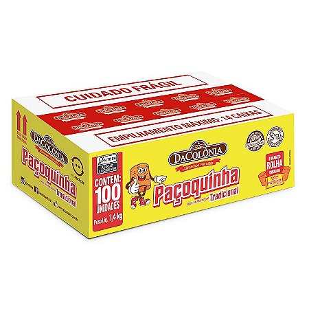 Paçoca Rolha Tradicional 1,4kg com 100 Unidades