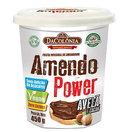 Pasta de Amendoim c/ Avelã e Cacau AmendoPower 6x450g