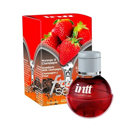 Fruit Sexy Morango com Champagne – Gel Beijável com Efeito Quente 40 g