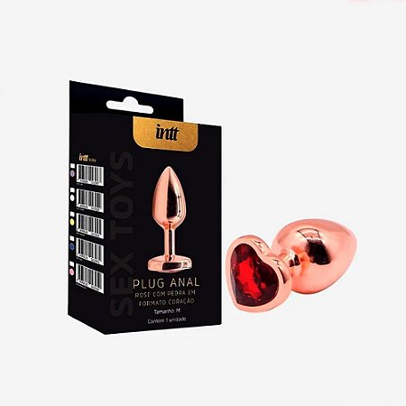 Plug Anal Rose Intt G – Silicone com Base de Coração