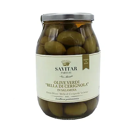 Azeitona Verde Italiana Savitar Bella de Cerignola 1kg