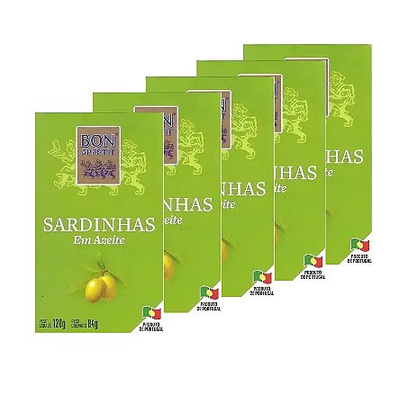 5 sardinhas em azeites Bon Appettit 120g
