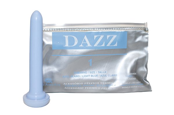 DILATADOR VAGINAL TÉRMICO DAZZ N.1 LISO SOFT AZUL CLARO PONTA CÔNICA