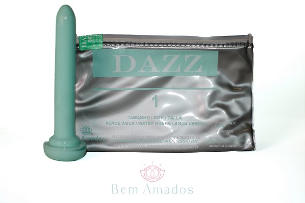 DILATADOR VAGINAL TÉRMICO DAZZ N.1 LISO SOFT VERDE AGUA PONTA CÔNICA