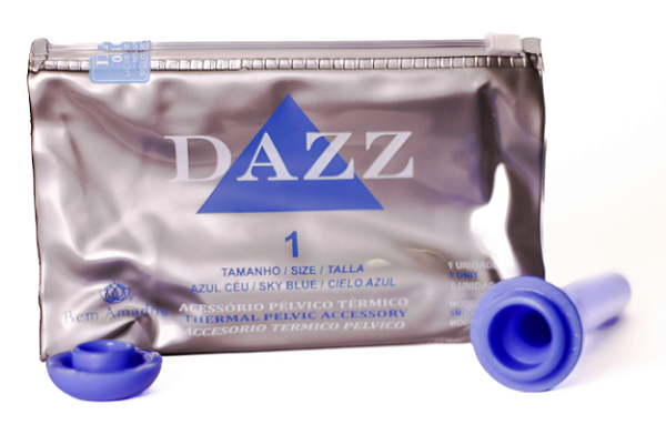 DILATADOR VAGINAL TÉRMICO DAZZ N.1 LISO STANDARD AZUL CÉU PONTA CÔNICA