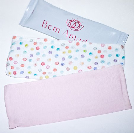KIT BOLSA TÉRMICA P BEM AMADOS - 1 CAPAS ROSA BEBE + 1 CAPA BRANCA DE BOLINHAS COLORIDAS