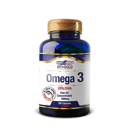 Vit Gold Omega 3 - Óleo de Peixe Concentrado 1000mg - 220 capsulas