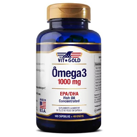 Vit Gold Ômega 3 1000 mg - Suplemento de Óleo de Peixe - 140 capsulas