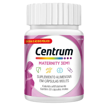 Centrum Maternity 3EM1 - Suplemento Alimentar para Gestantes - 30 capsulas moles