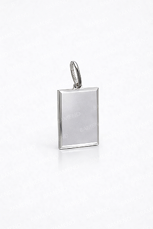 Pingente Placa Lisa Retangular em Prata 925