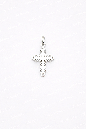Pingente Cruz Vazada Design Trabalhado - Prata 925