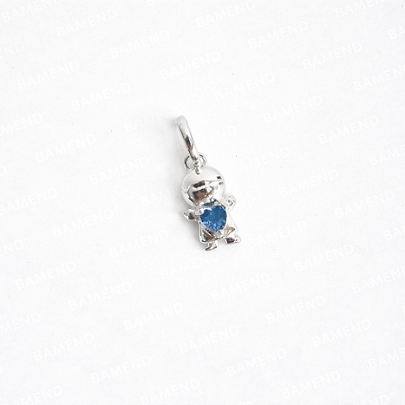 Pingente Menino com Zircônia Azul - Prata 925