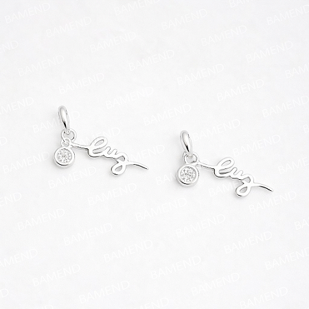 Pingente "luz" Com Coração em Zircônia - Prata 925