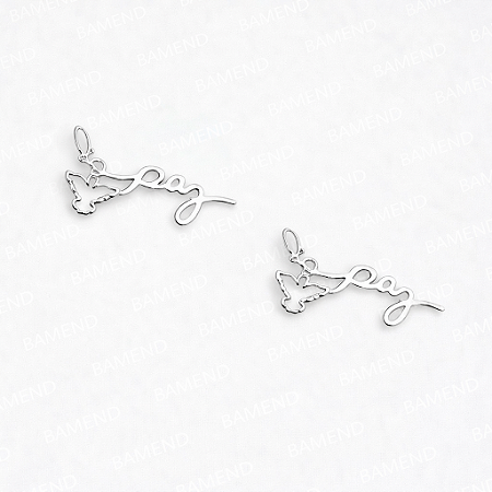 Pingente "paz" Com Espirito Santo Vazado - Prata 925