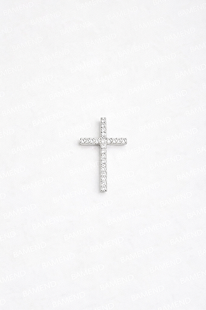 Pingente Cruz Cravejada Argola Escondida - Prata 925