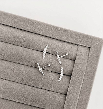 Piercing haste cluster cravejado 14mm