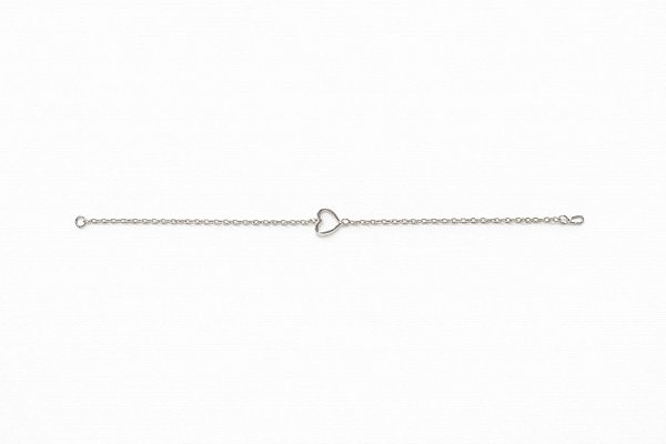 Pulseira Coração Vazado Elinho - Prata 925