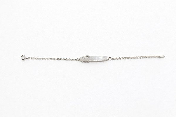 Pulseira Plaquinha Trenzinho - Prata 925