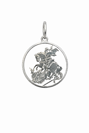 Pingente Medalha São Jorge - Prata 925