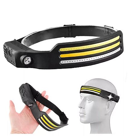 Lanterna de Cabeça LED com 3 Fitas