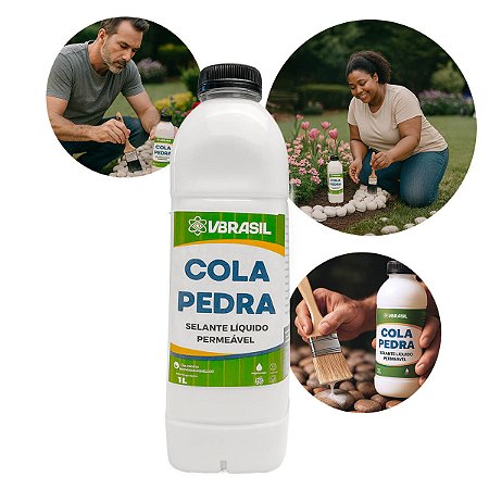 Cola Pedra Fixador de Pedras de 1 Litro para Jardim
